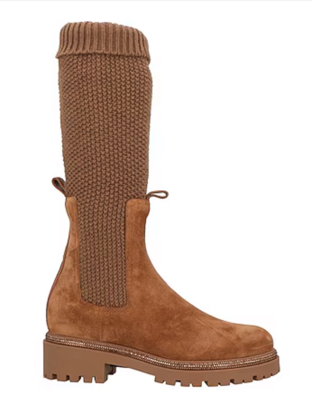 Rene Caovilla Tan Suede & Knit Boots 38 US8 New 2,000